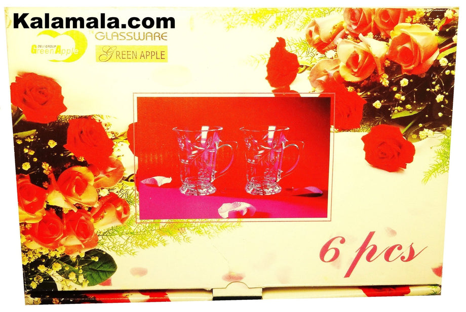 Diamond Cut Formal Tea Glasses - Set - Set of Six (Cup-Estekan-Fenjan ...