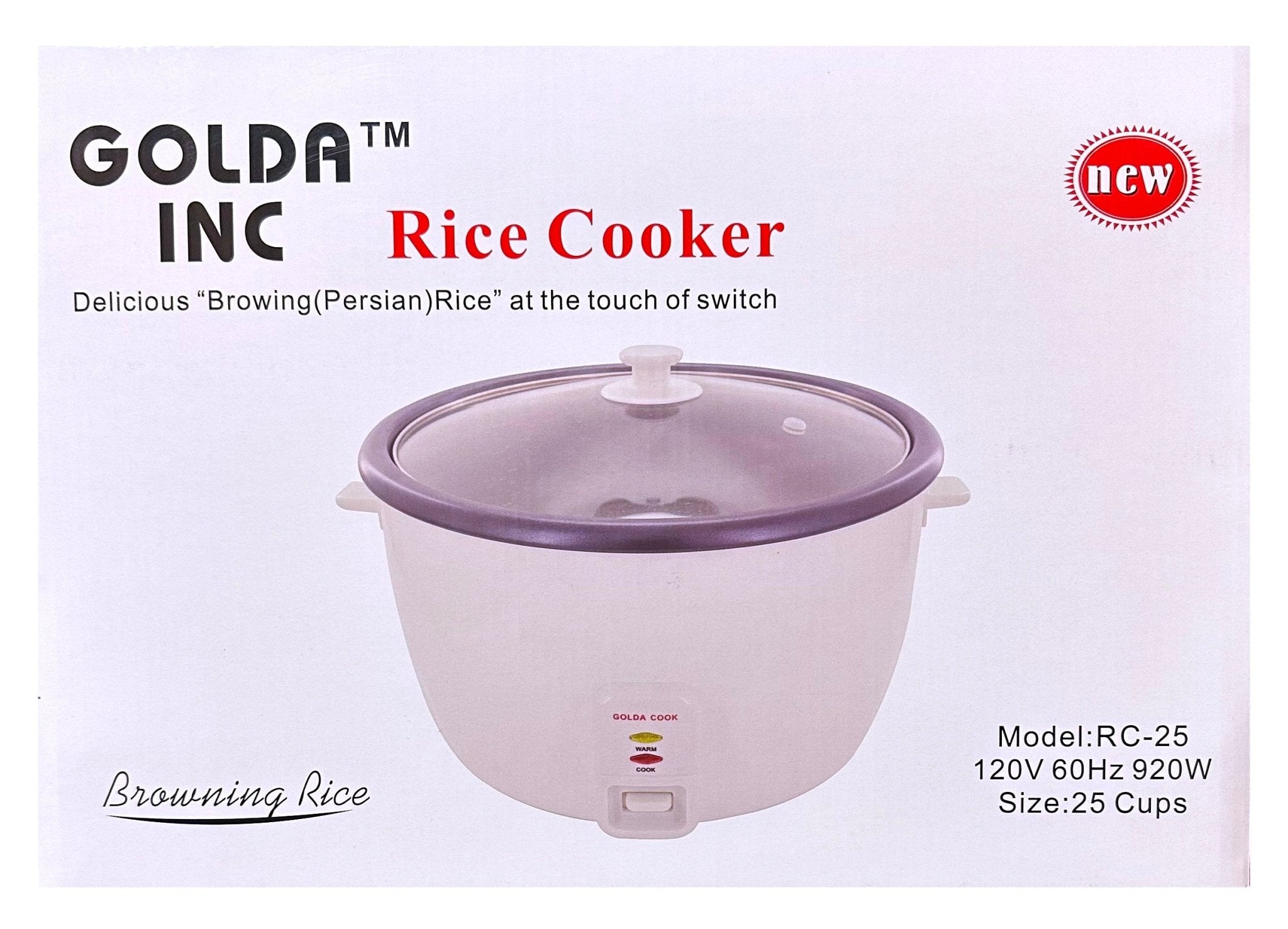 Rice Cooker Automatic - 25 Cup - Rice Crust Maker (PoloPaz, Tahdig Maker)